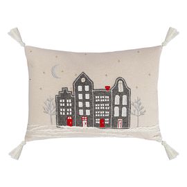 Подушка декоративная Snowy Town из коллекции New Year Essential, 30х45 см, Tkano