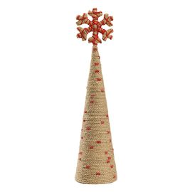 Декор новогодний Knitted Christmas из джута и гофрированного картона из коллекции New Year Essential, красный, Tkano
