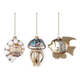 Набор ёлочных украшений Sea Life из коллекции New Year Essential, 3 шт., Tkano