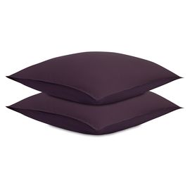 Набор наволочек из стираного перкаля сливового цвета из коллекции Essential, 70х70 см, Tkano