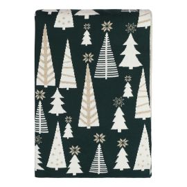 Плед из хлопка с новогодним рисунком Whitewood из коллекции New Year Essential, 130x180 см, Tkano