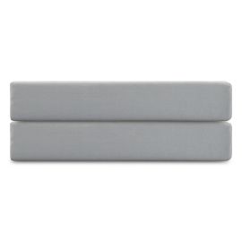 Простыня на резинке из премиального сатина светло-серого цвета из коллекции Essential,  180х200х30 с, Tkano