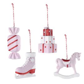 Набор ёлочных украшений Pink fairytale из коллекции New Year Essential, 4 шт., Tkano