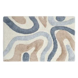 Коврик для ванной Flow серо-синего цвета из коллекции Ethnic, Tkano