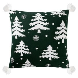 Подушка вязаная с новогодним рисунком Морозный Лес из коллекции New Year Essential, 45x45 см, Tkano