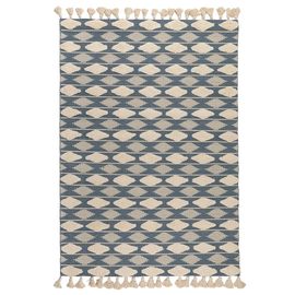 Ковер из хлопка синего цвета Argyle из коллекции Ethnic, 160х230 см, Tkano