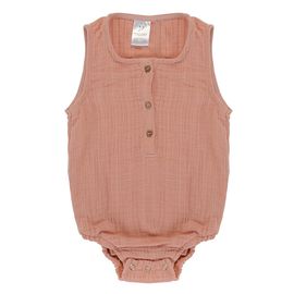 Боди из хлопкового муслина цвета пыльной розы из коллекции Essential 6-9M, Tkano