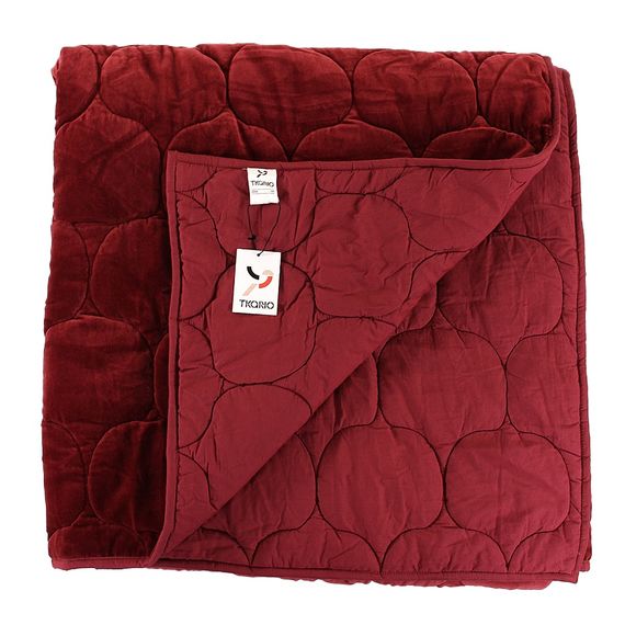 Покрывало стеганое бархатное Хвойное утро Цвет бордовый Russian North, 250х270 см, Tkano, изображение 4