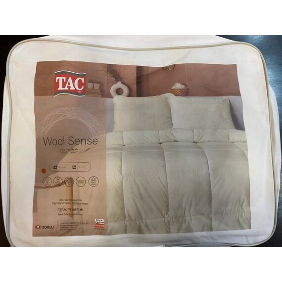 Одеяло из овечьей шерсти белого цвета Wool sense 155х215 см, TAC, изображение 2