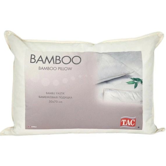 Подушка бамбуковая Bamboo белого цвета со съемным чехлом 50х70 см, TAC, изображение 2