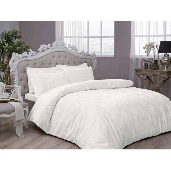 Комплект постельного белья двуспальный DIANA ekru LUX жаккард, 200х220 см, TAC