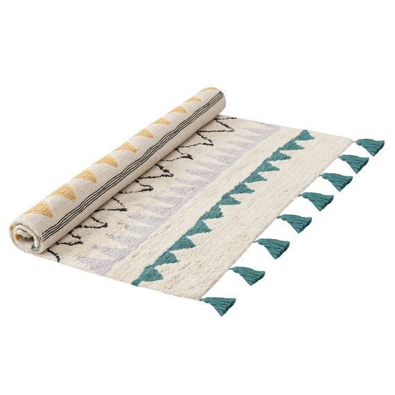 Ковер из хлопка с контрастным этническим орнаментом из коллекции Ethnic, 160x230 см, Tkano, изображение 2