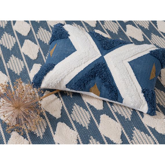 Ковер из хлопка синего цвета Argyle из коллекции Ethnic, 70х160 см, Tkano, изображение 3