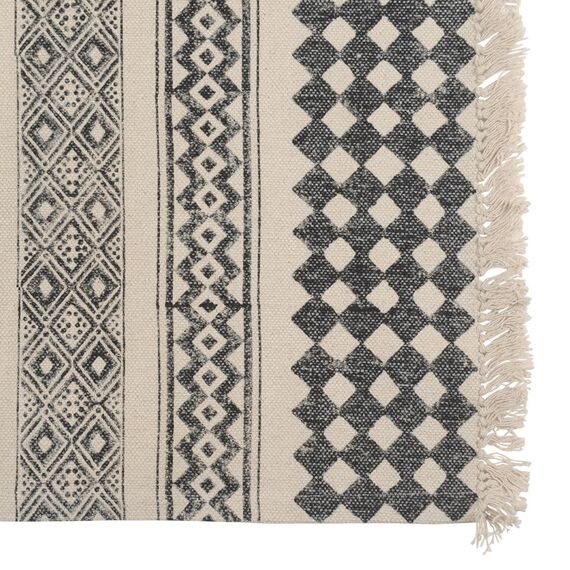 Ковер из хлопка с контрастным орнаментом и бахромой из коллекции Ethnic, 70х160 см, Tkano, изображение 11