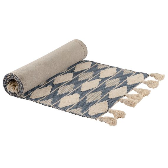 Ковер из хлопка синего цвета Argyle из коллекции Ethnic, 70х160 см, Tkano, изображение 5