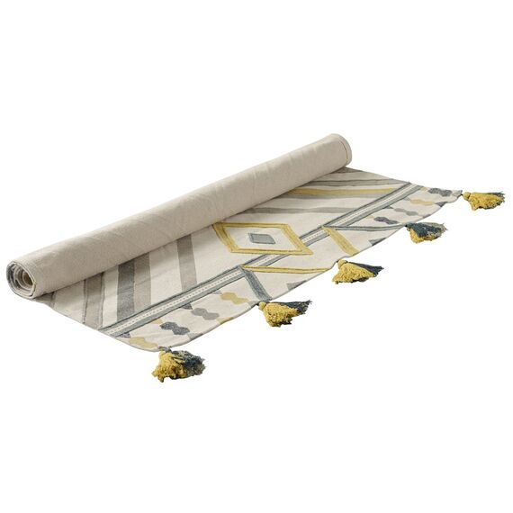 Ковер из хлопка с контрастным узором и кисточками из коллекции Ethnic, 120х180 см, Tkano, изображение 7