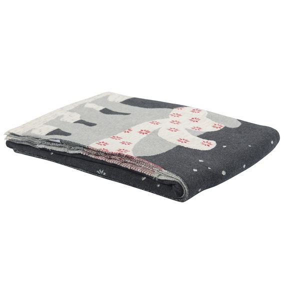 Плед из хлопка с новогодним рисунком Polar bear из коллекции New Year Essential, 130х180 см, Tkano, изображение 3