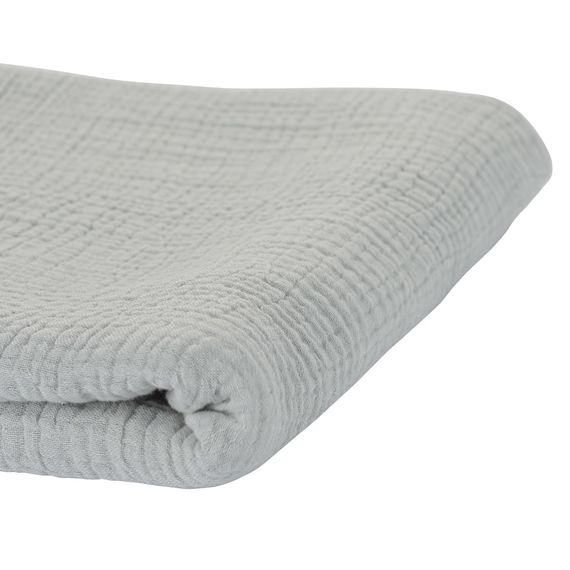 Одеяло из жатого хлопка серого цвета из коллекции Essential 90x120 см, Tkano, изображение 3