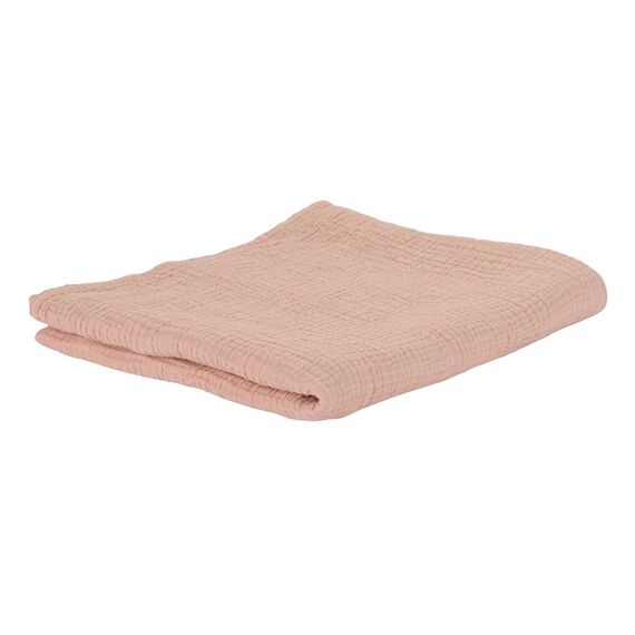 Одеяло из жатого хлопка цвета пыльной розы из коллекции Essential 90x120 см, Tkano, изображение 2