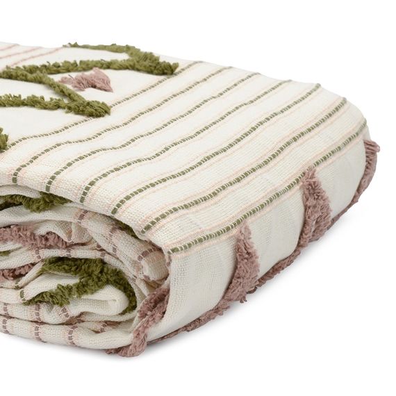 Покрывало из хлопка с бахромой оливкового цвета из коллекции Ethnic, 180х250 см, Tkano, изображение 8