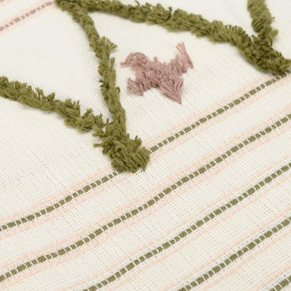 Покрывало из хлопка с бахромой оливкового цвета из коллекции Ethnic, 180х250 см, Tkano, изображение 7