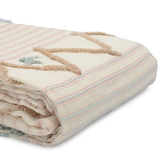 Покрывало из хлопка с бахромой голубого цвета из коллекции Ethnic, 230х250 см, Tkano, изображение 7
