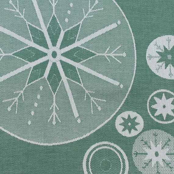 Салфетка из хлопка зеленого цвета с рисунком Ледяные узоры из коллекции New Year Essential, 53х53см, Tkano, изображение 5