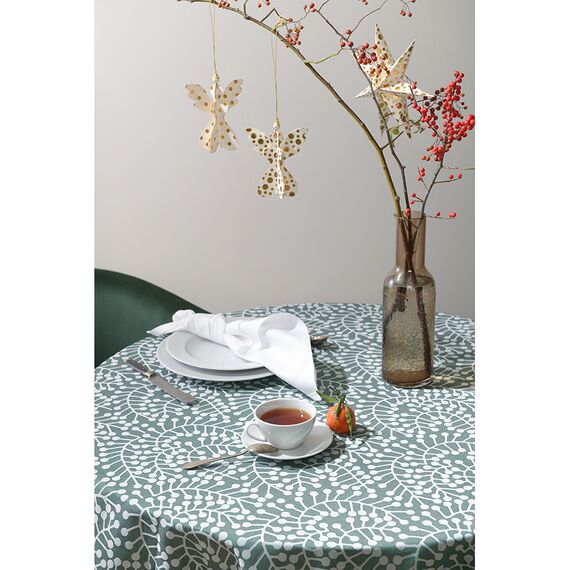 Скатерть из хлопка зеленого цвета с рисунком Спелая смородина, Scandinavian touch, 180х260см, Tkano, изображение 3