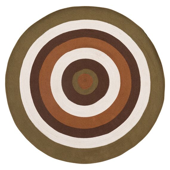 Ковер из хлопка Target коричневого цвета из коллекции Ethnic, ?150 см, Tkano