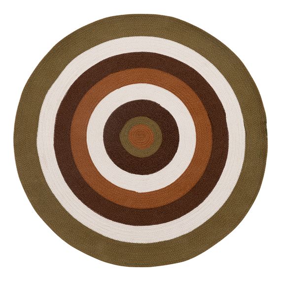 Ковер из хлопка Target коричневого цвета из коллекции Ethnic, ?120 см, Tkano