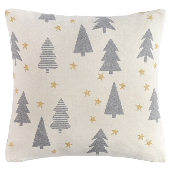 Подушка вязаная с новогодним рисунком Magic forest из коллекции New Year Essential, 45х45 см, Tkano