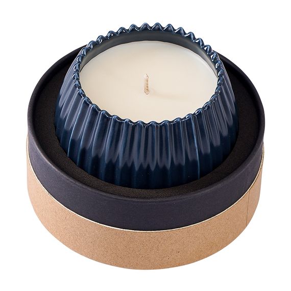Свеча ароматическая Sandalwood, Bergamot & Citrus из коллекции Edge, синий, 30 ч, Tkano, изображение 7
