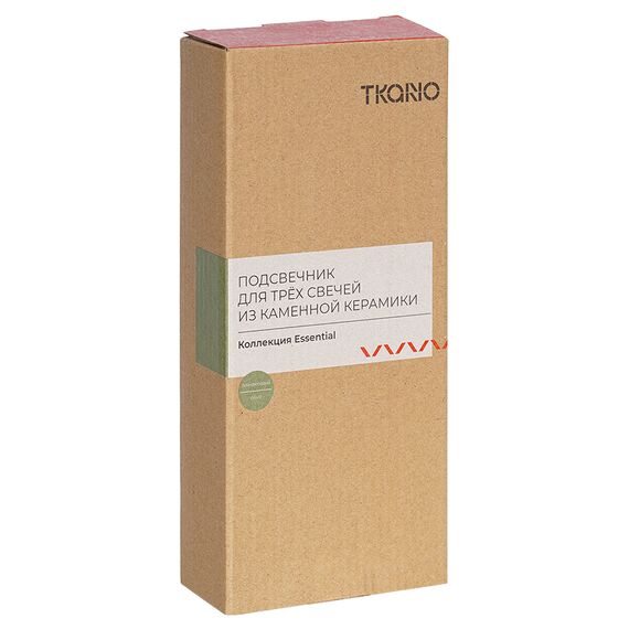 Подсвечник для 3 свечей из каменной керамики оливкового цвета из коллекции Essential, Tkano, изображение 4