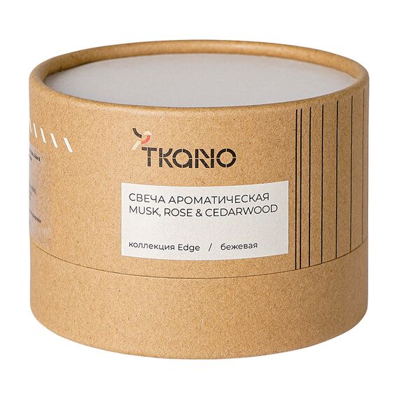 Свеча ароматическая Musk, Rose & Cedarwood из коллекции Edge, бежевый, 30 ч, Tkano, изображение 12