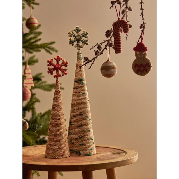 Декор новогодний Knitted Christmas из джута и гофрированного картона из коллекции New Year Essential, зеленый, Tkano, изображение 4