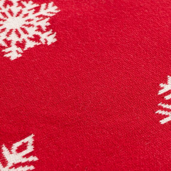 Плед из хлопка с новогодним рисунком Fluffy snowflakes из коллекции New Year Essential, 130х180 см, Tkano, изображение 8
