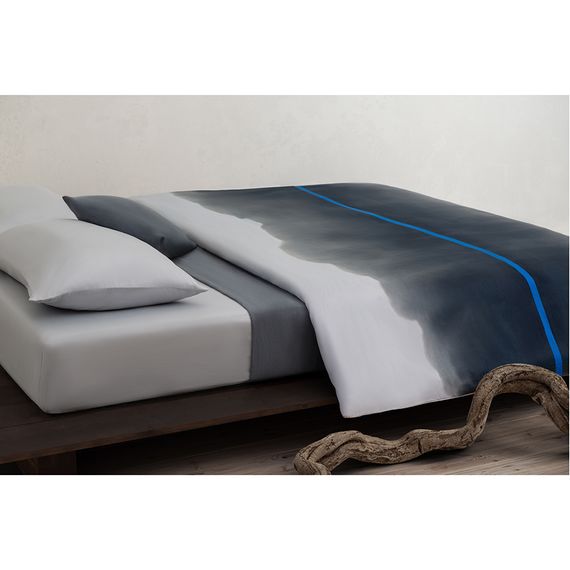 Комплект постельного белья из умягченного сатина из коллекции Slow Motion, Electric Blue, 150х200 см, Tkano, изображение 4