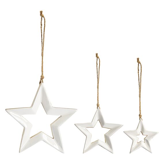 Набор елочных украшений Milky stars из коллекции New Year Essential, 3 шт., Tkano