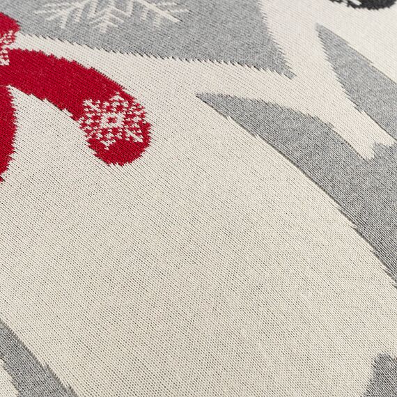 Подушка вязаная с новогодним рисунком Festive penguins из коллекции New Year Essential, 45x45 см, Tkano, изображение 6