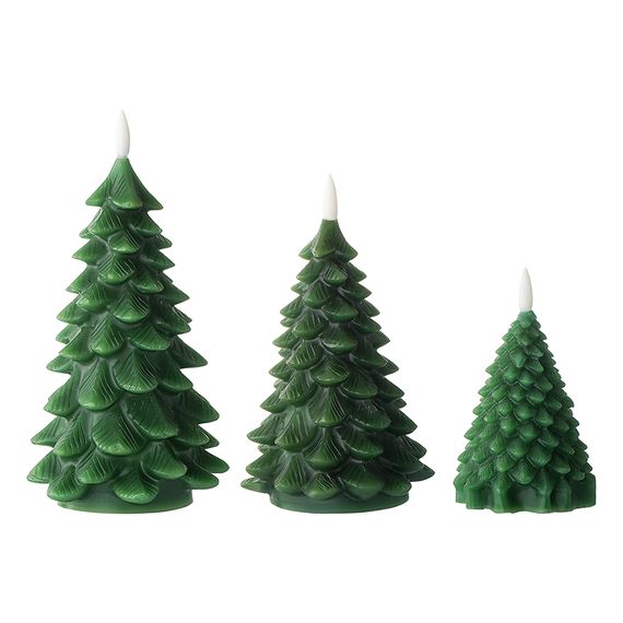 Набор из трех электрических свечей Christmas forest из коллекции New Year Essential, 3 шт., Tkano
