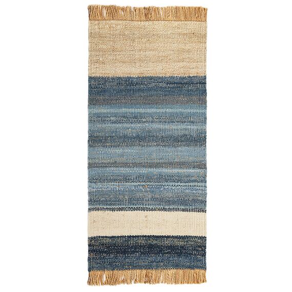 Ковер из джута, денима и шерсти Hyderabad из коллекции Ethnic, 70x160см, Tkano