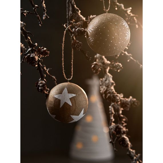 Набор елочных шаров из папье-маше Zero waste из коллекции New Year Essential, 3 шт., Tkano, изображение 4