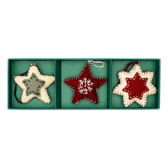 Набор елочных украшений из фетра Christmas stars из коллекции New Year Essential, 3 шт., Tkano, изображение 4