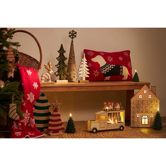 Подушка вязаная с новогодним рисунком Fancy doggy из коллекции New Year Essential, 40х60 см, Tkano, изображение 2