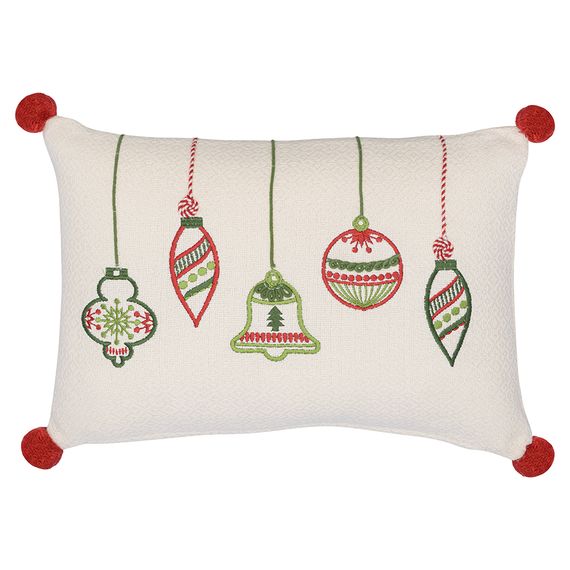 Подушка декоративная с вышивкой Christmas decorations из коллекции New Year Essential, 30х45 см, Tkano