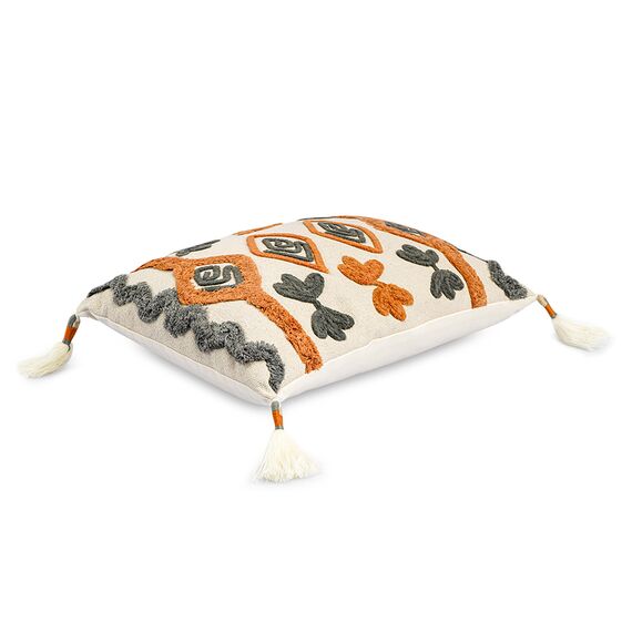 Подушка декоративная с бахромой и вышивкой Abstract play из коллекции Ethnic, 30х45 см, Tkano, изображение 3