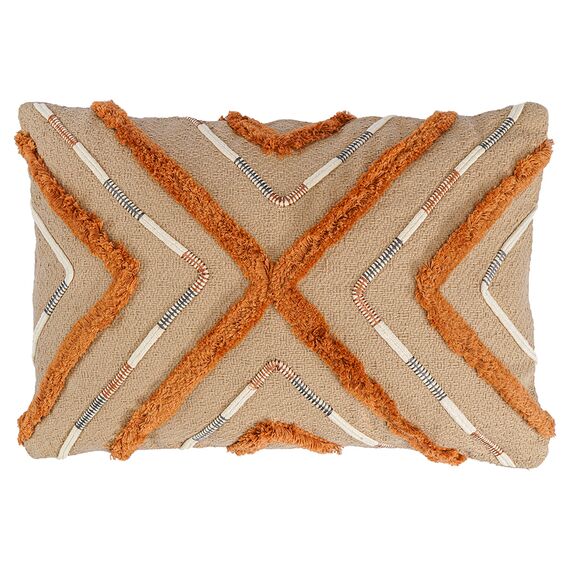 Подушка декоративная с бахромой и кантом Abstract play из коллекции Ethnic, 30х45 см, Tkano