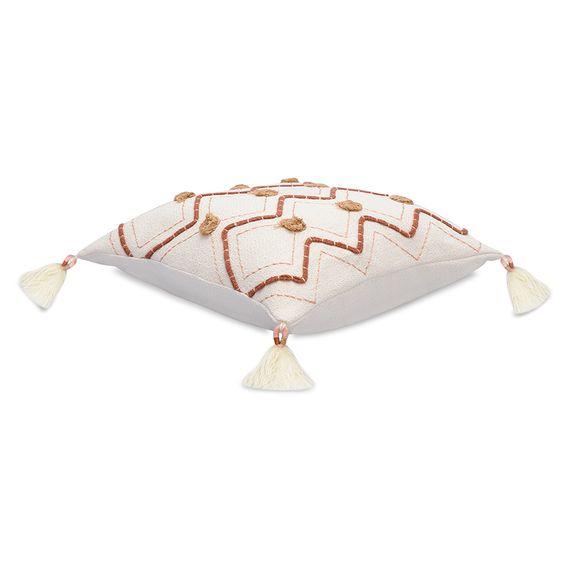 Подушка декоративная с кисточками и вышивкой Geometry из коллекции Ethnic, 45х45 см, Tkano, изображение 3