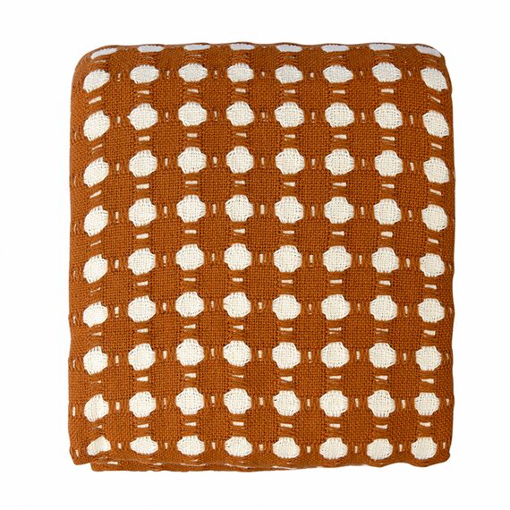 Покрывало из хлопка Polka dots карамельного цвета из коллекции Essential, 180х250 см, Tkano, изображение 9