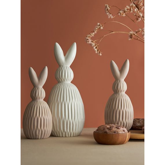 Декор из фарфора белого цвета Trendy Bunny из коллекции Essential, 12,5х12,5x30,5 см, Tkano, изображение 4